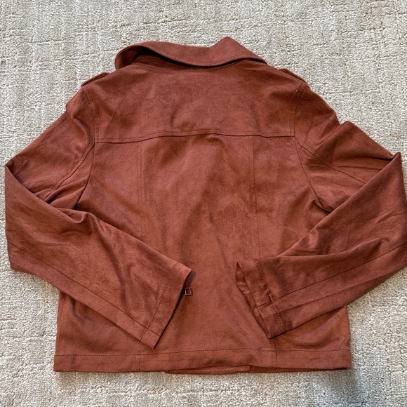 MATILDA JANE Faux Suede Rust Moto Jacket Sz 16 - Picture 7 of 7